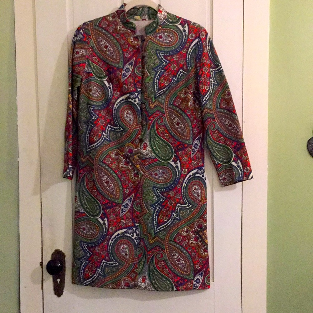 Groovy Vintage 60s-70s Paisley Dress